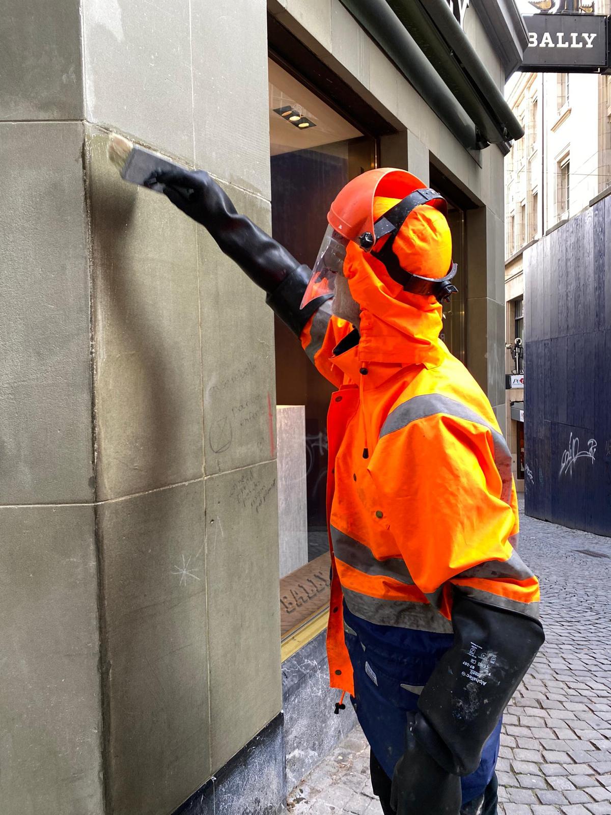 Pose de protection anti-graffiti - Exemple 7